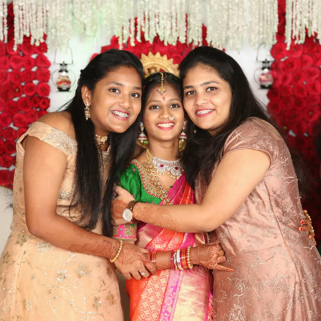 "Manjeera’s Haldi ceremony, a vibrant and joyful tradition with turmeric blessings."