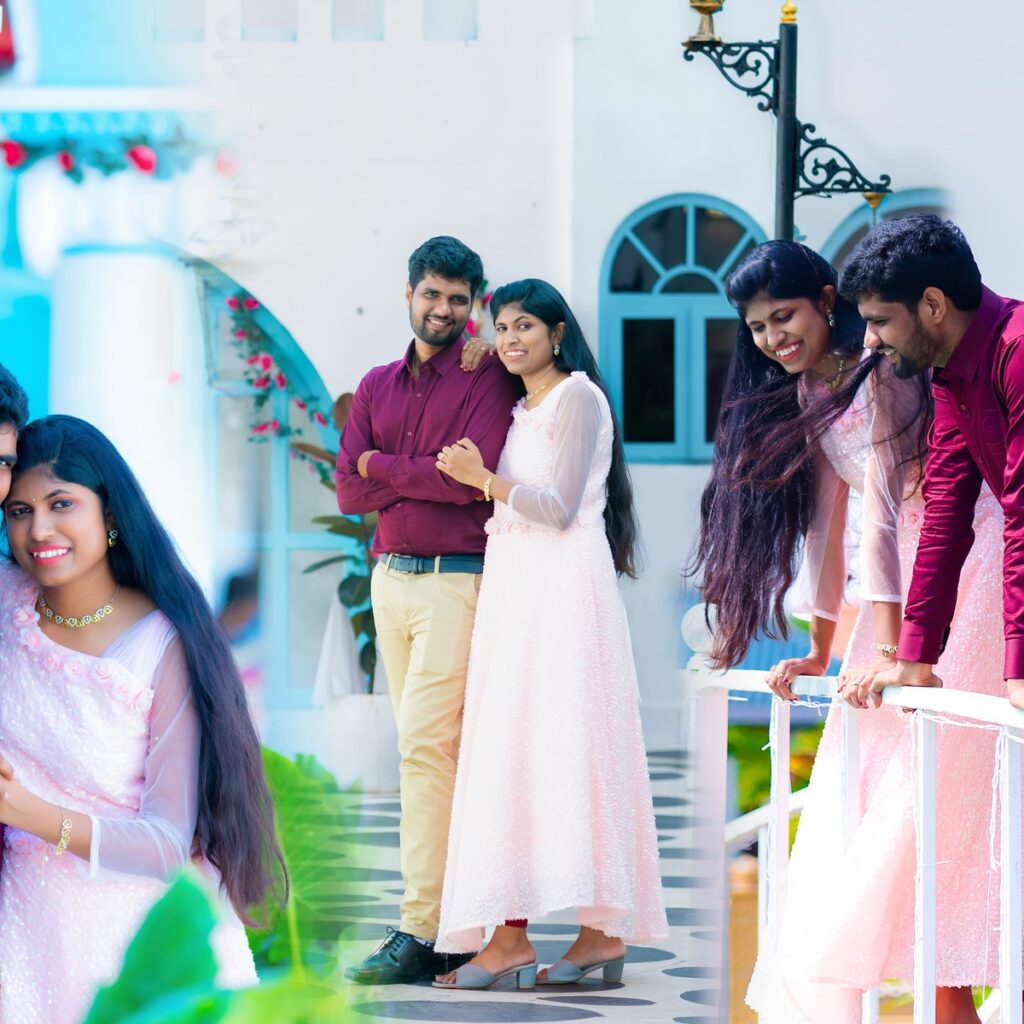 Neeraja and Narender sharing a romantic moment during their pre-wedding photoshoot.