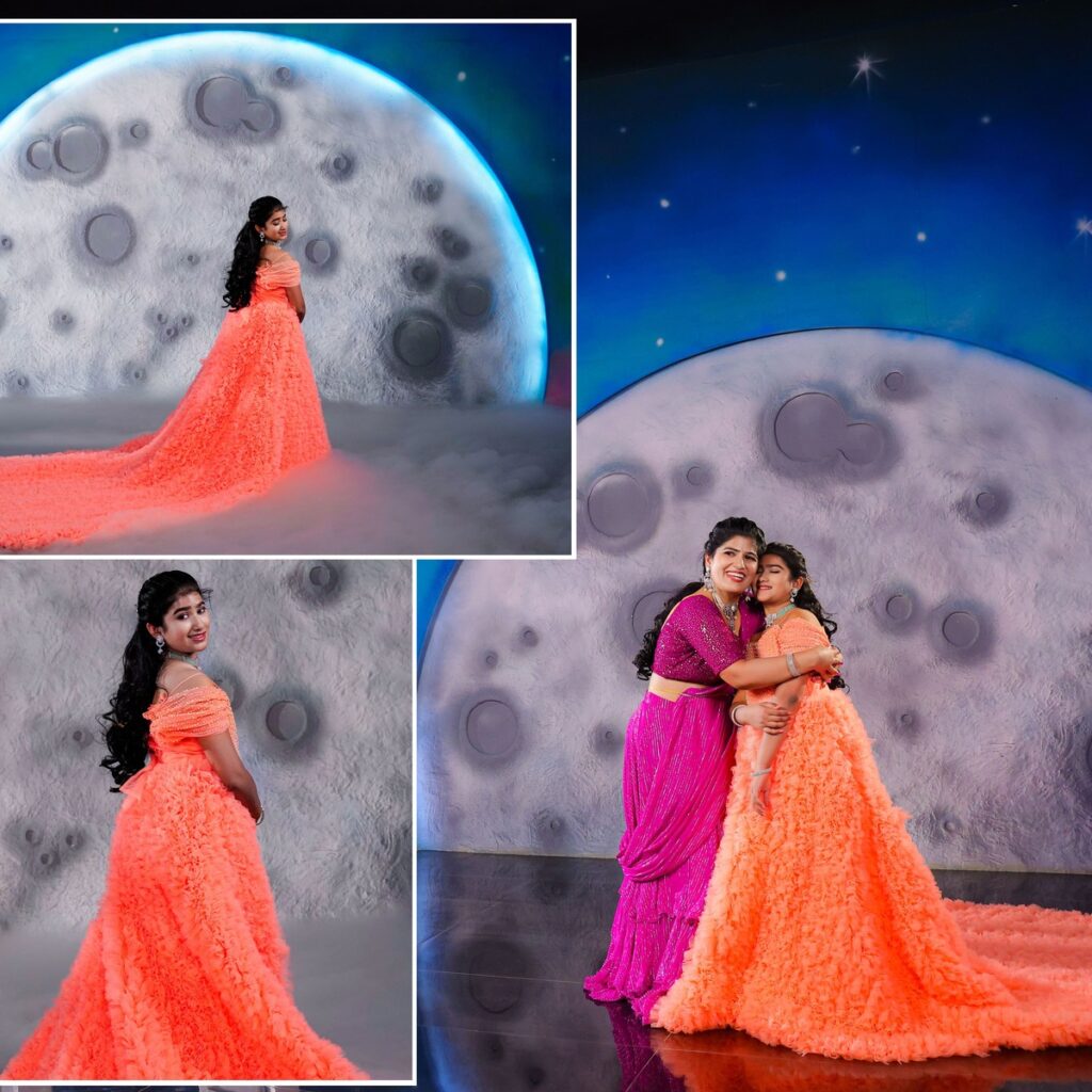 Nidhi and Nihaan performing to their exclusive family song sung by Geetha Madhuri during their pre-shoot.