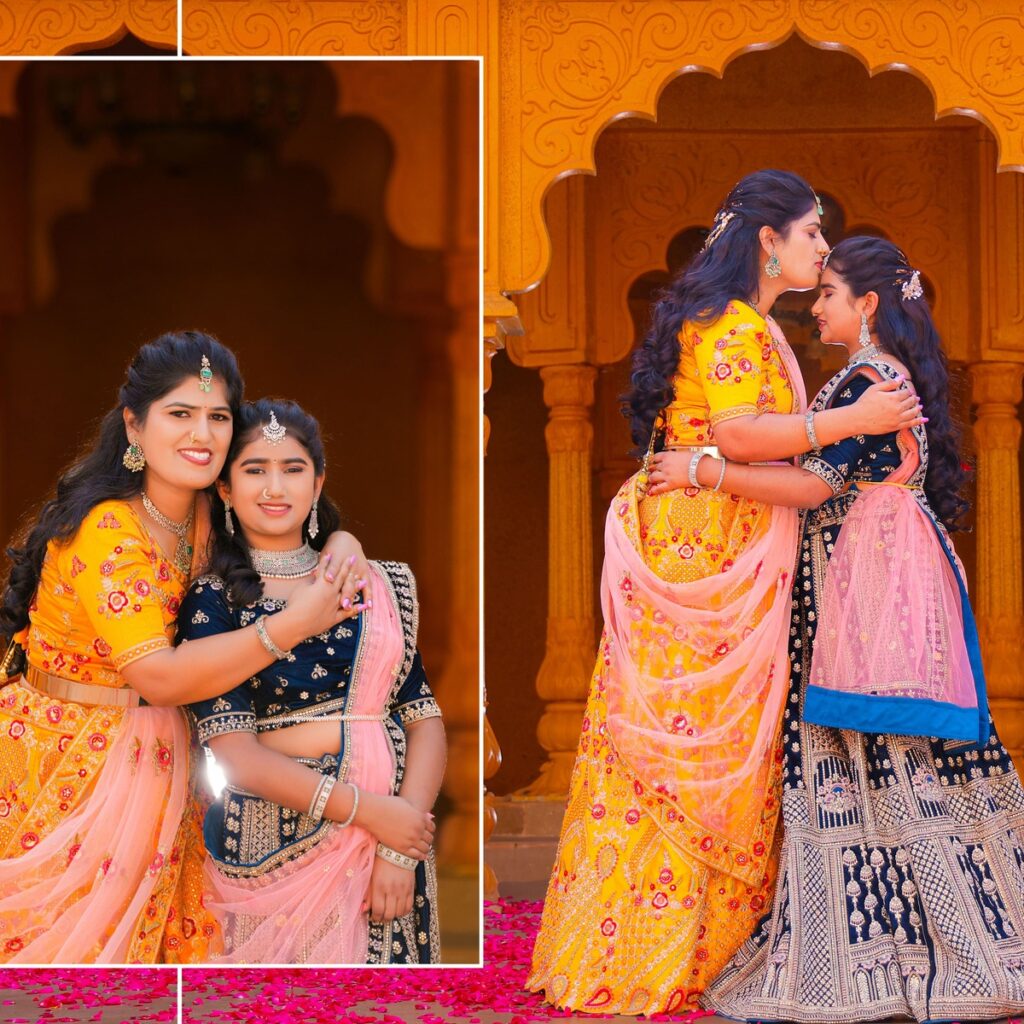 Nidhi and Nihaan performing to their exclusive family song sung by Geetha Madhuri during their pre-shoot.