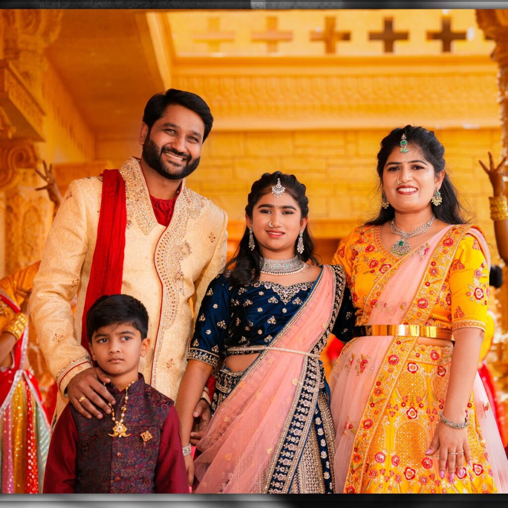 Nidhi and Nihaan performing to their exclusive family song sung by Geetha Madhuri during their pre-shoot.