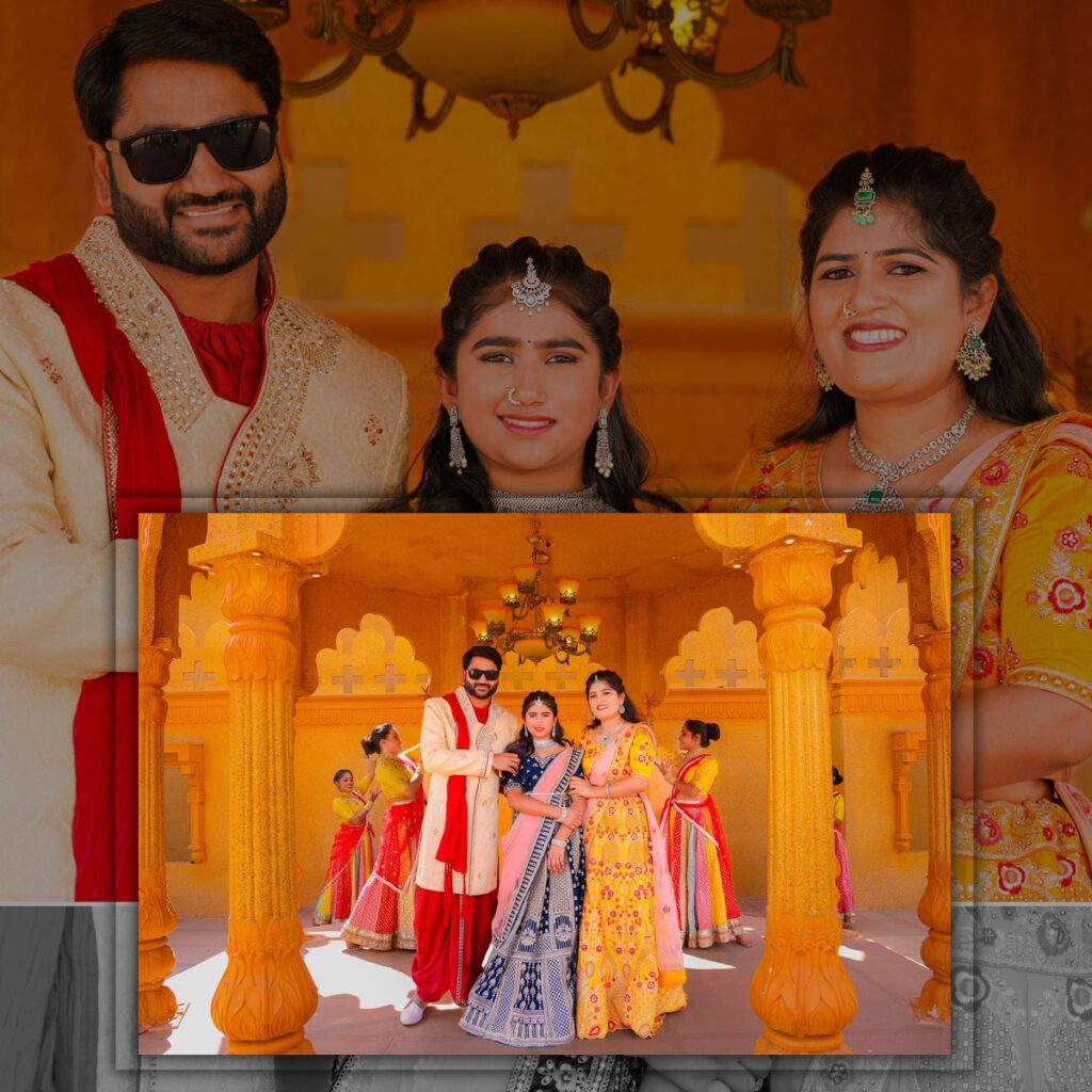 Nidhi and Nihaan performing to their exclusive family song sung by Geetha Madhuri during their pre-shoot.
