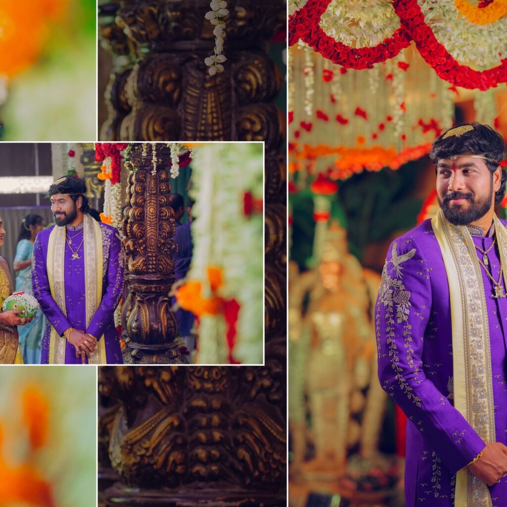 Nishitha and Akhil during their wedding rituals surrounded by family and traditions, photographed by PixelMatrix Photography.