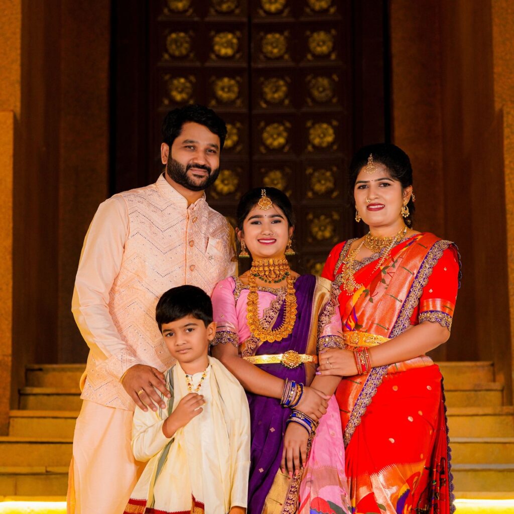 Nidhi and Nihaan performing to their exclusive family song sung by Geetha Madhuri during their pre-shoot.
