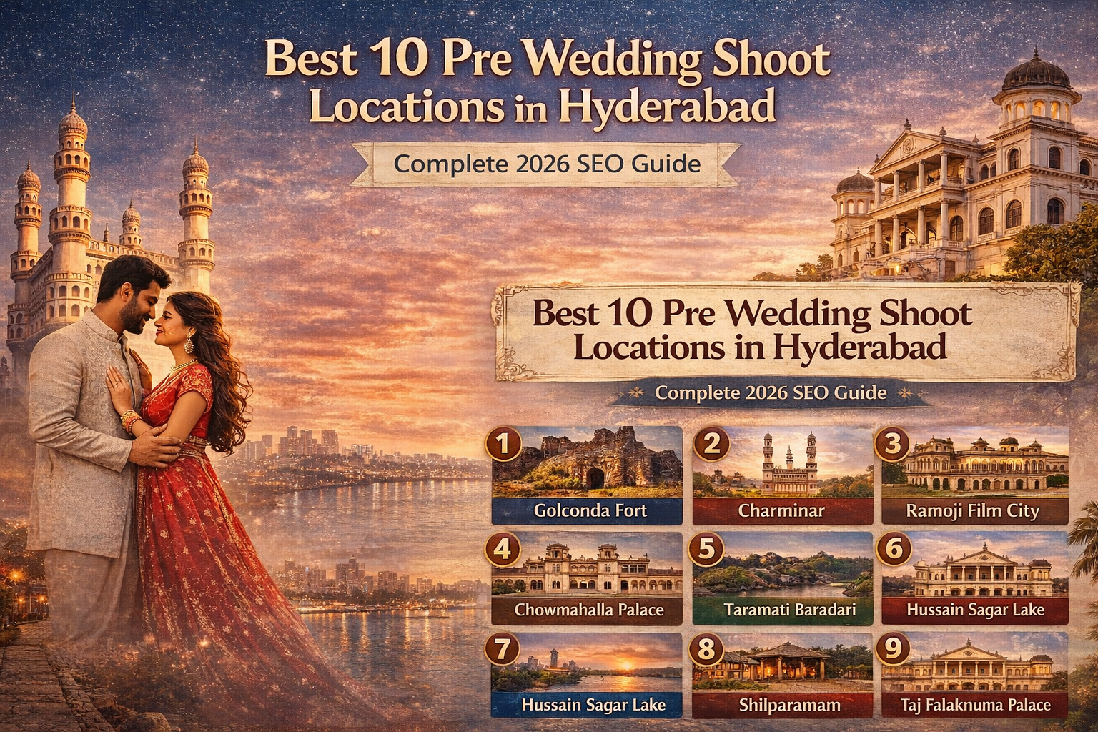 Best 10 Pre Wedding Shoot Locations in Hyderabad