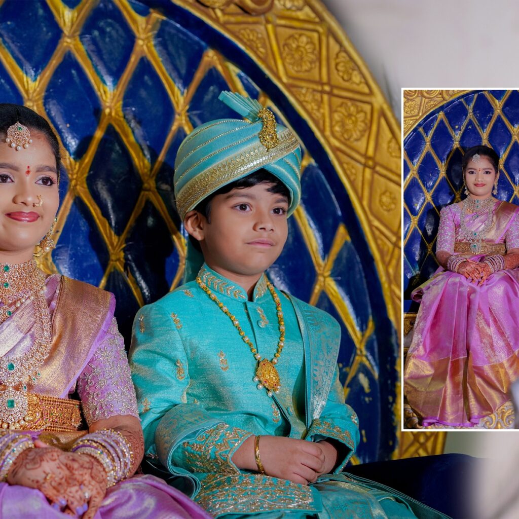 Aadhya & Shreyan Reddy Half Saree & Dhoti Ceremony Photography in L.B. Nagar, Hyderabad