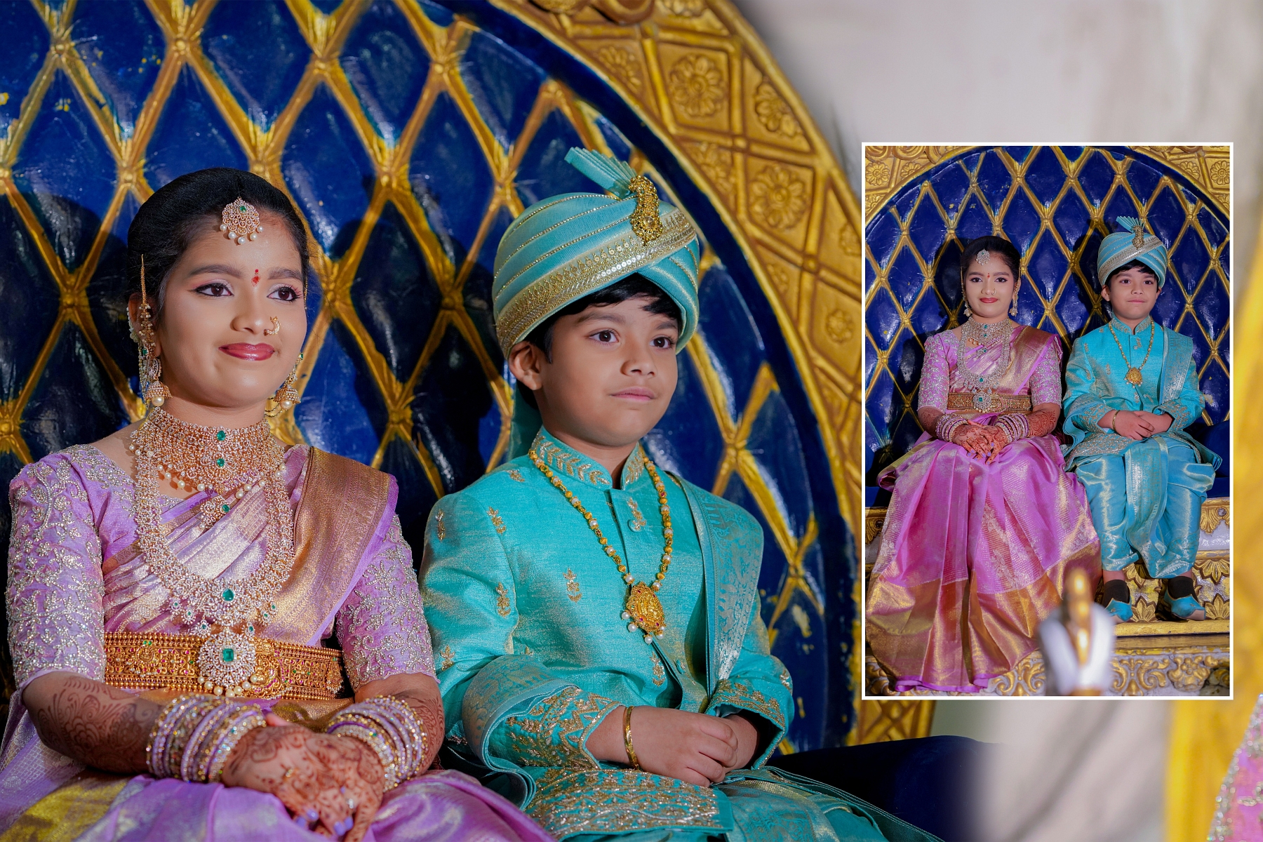 Aadhya & Shreyan Reddy Half Saree & Dhoti Ceremony Photography in L.B. Nagar, Hyderabad