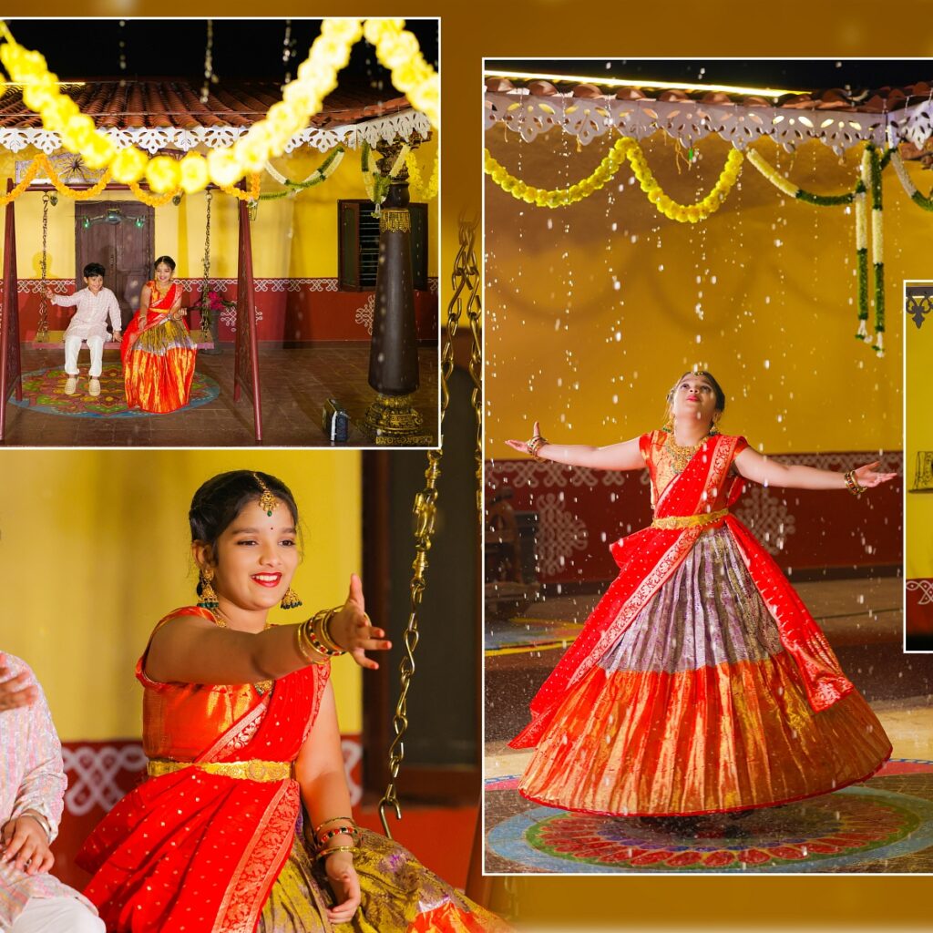 Aadhya & Shreyan Reddy Half Saree & Dhoti Ceremony Photography in L.B. Nagar, Hyderabad